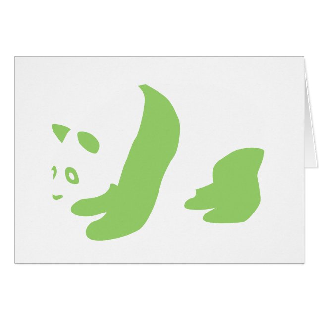 Panda (Grönt) Hälsningskort (Framsidan Horizontal)