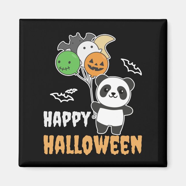 Panda Halloween Balloons För barn Cute Pandas Magn Magnet (Framsidan)