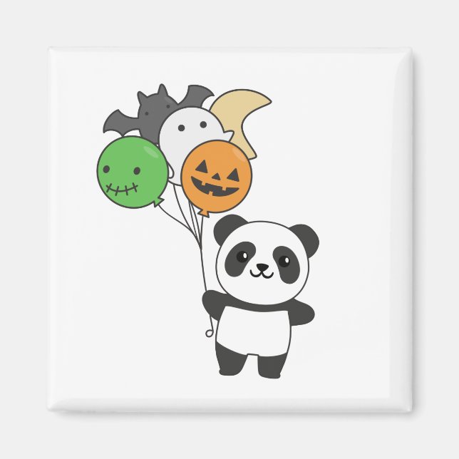 Panda Halloween Balloons För barn Cute Pandas Magnet (Framsidan)