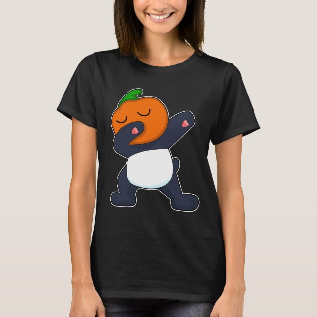 Panda Halloween Pumpkin Hip hop T Shirt (Framsida)
