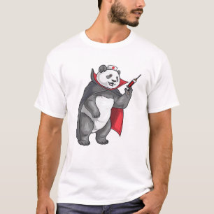 Panda Halloween Vampire Sjuksköterska Oversized T- T Shirt