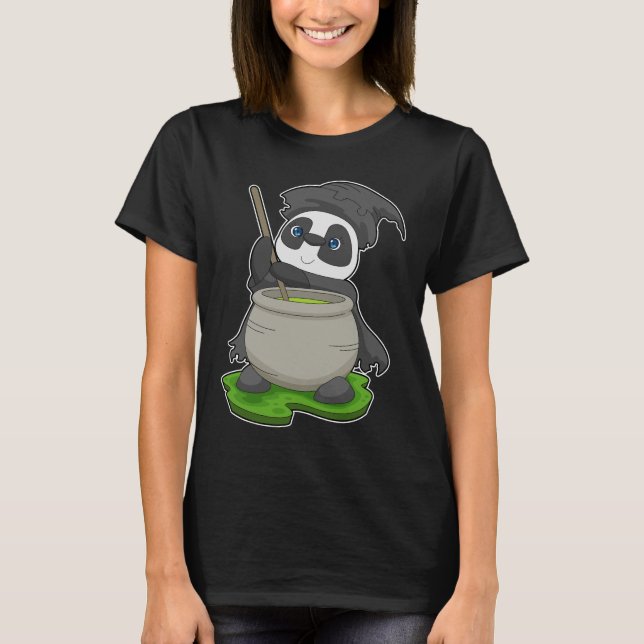 Panda Halloween Witch Magic-potion T Shirt (Framsida)