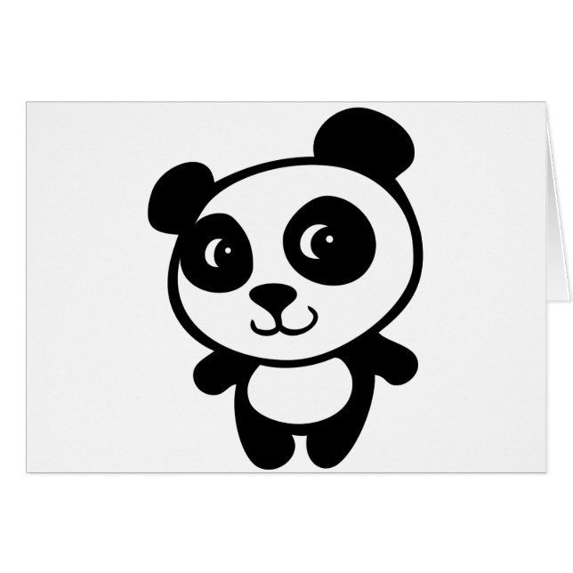 panda hälsningskort (Framsidan Horizontal)
