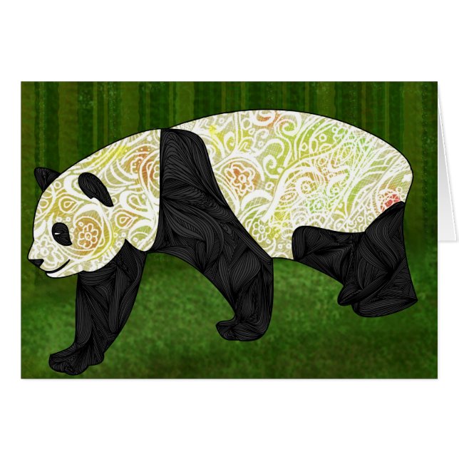 Panda Hälsningskort (Framsidan Horizontal)