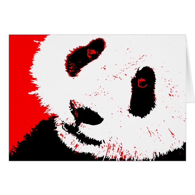 Panda. Hälsningskort (Framsidan Horizontal)