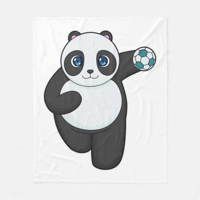 Panda Handball-spelare Handball Fleecefilt (Framsidan)
