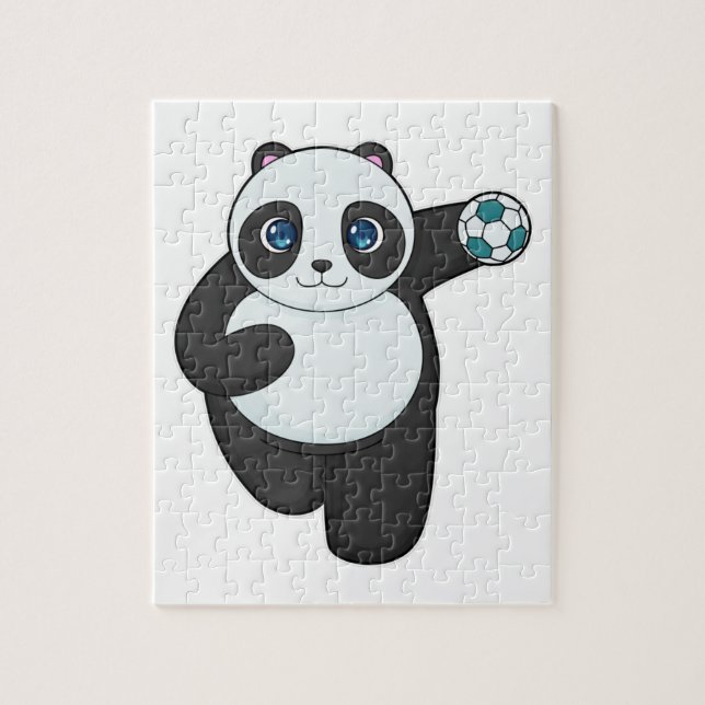 Panda Handball-spelare Handball Pussel (Vertikal)