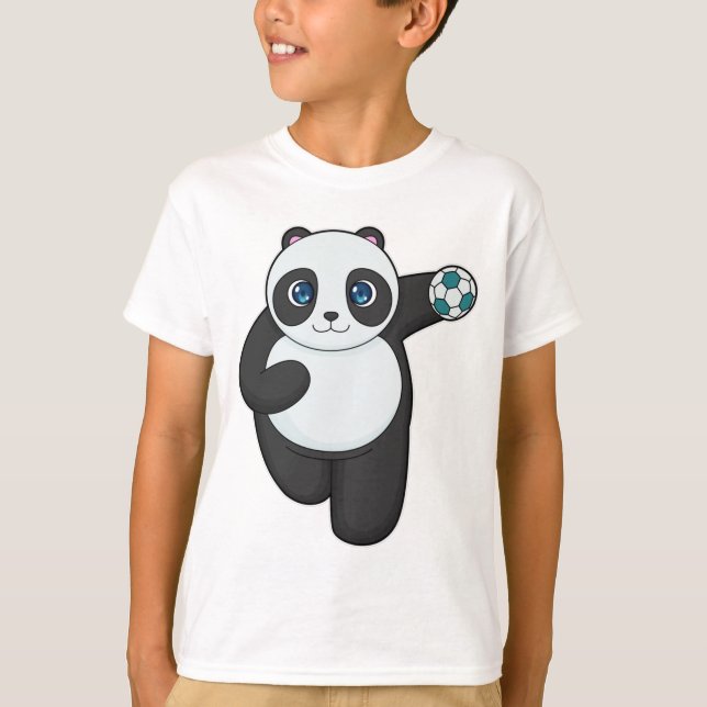 Panda Handball-spelare Handball T Shirt (Framsida)