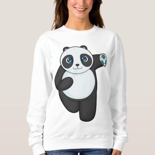 Panda Handball-spelare Handball T Shirt (Framsida)