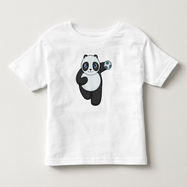 Panda Handball-spelare Handball T Shirt (Framsida)