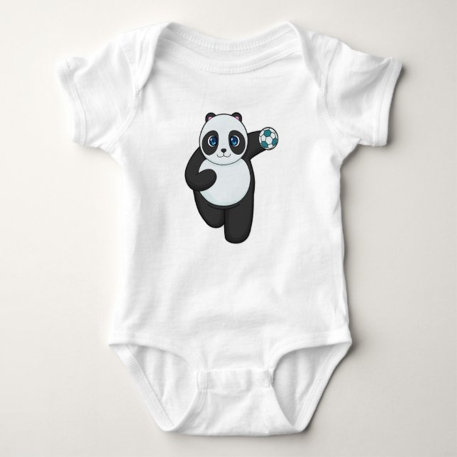 Panda Handball-spelare Handball T Shirt (Framsida)