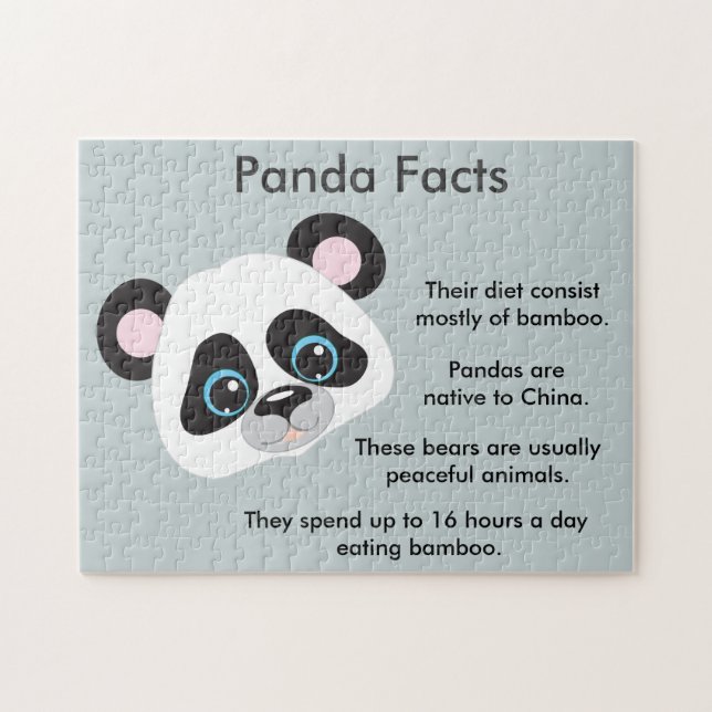 Panda har fakta pussel (Horisontell)