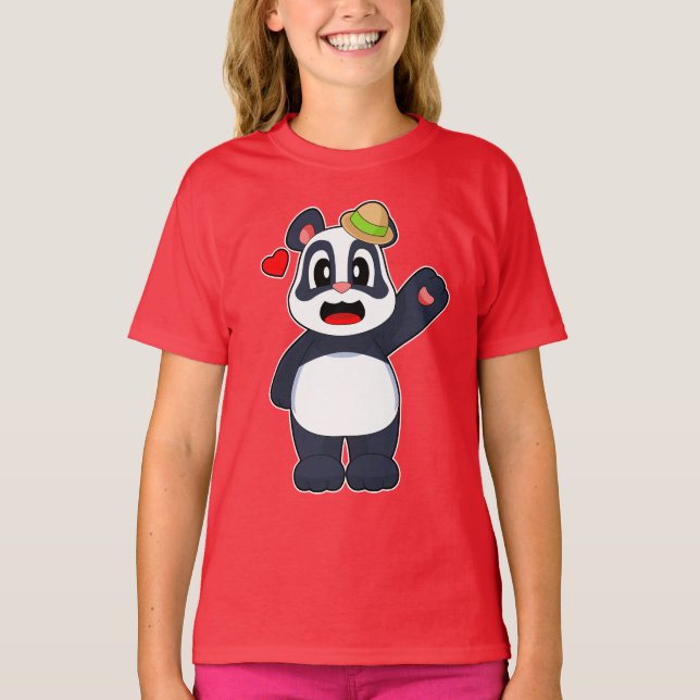 Panda Hatt T Shirt (Framsida)