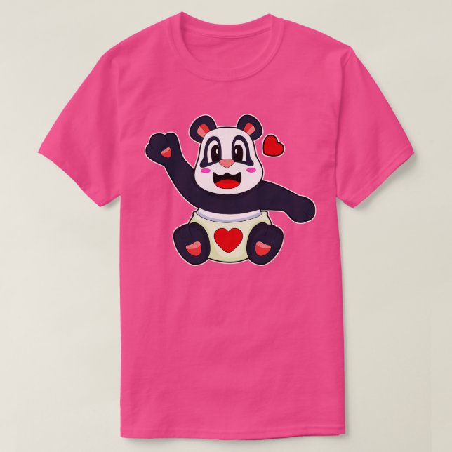 Panda Heart 2 T Shirt (Design framsida)
