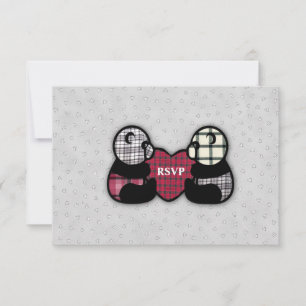 Panda Heart-bröllopsmottagning OSA Inbjudningar