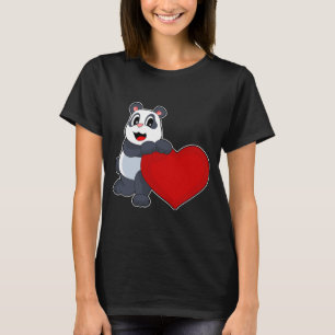 Panda Heart T Shirt