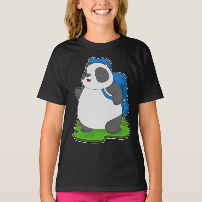 Panda Hiker-ryggsäck T Shirt (Framsida)