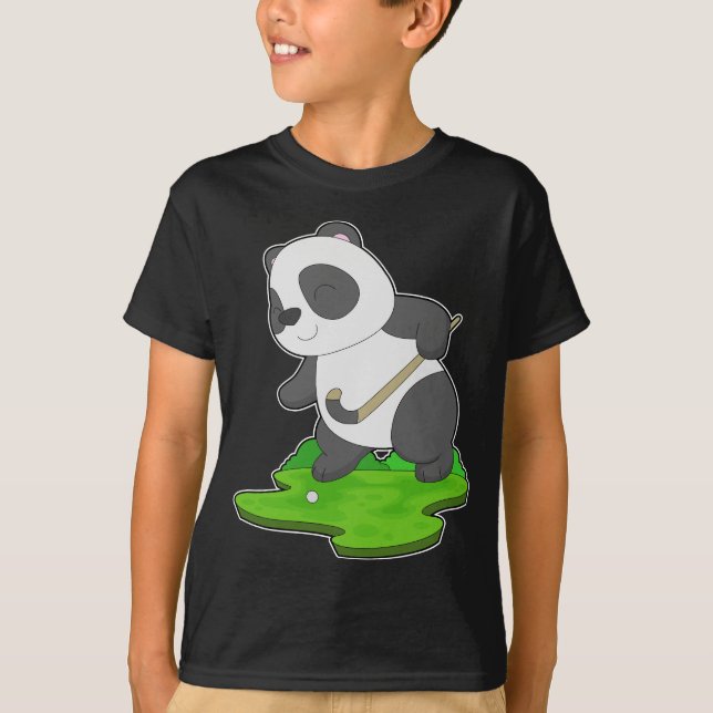 Panda Hockey Hockey stick T Shirt (Framsida)