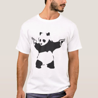Panda Holding Guns 2014 - Banksy Graffiti T Shirt