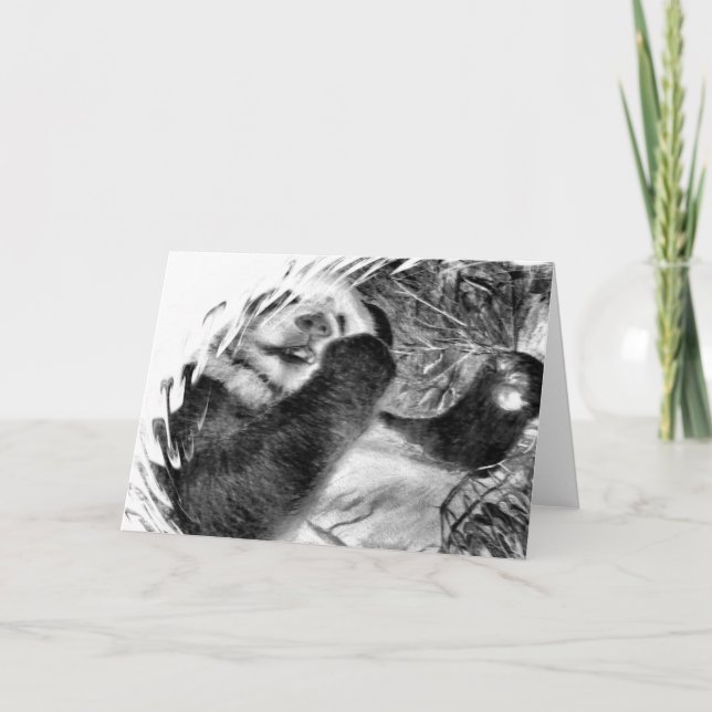 Panda Hug B&W-hälsningskort Kort (Framsida)