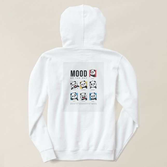 Panda Humör Ansikten Hoodie (Design baksida)