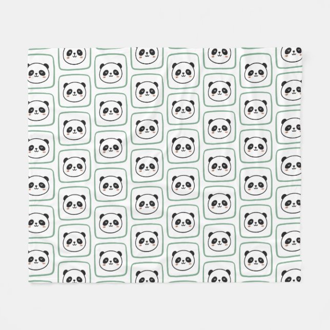 Panda huvud minimalistisk grafisk ikon fleecefilt (Framsidan (Horisontell))