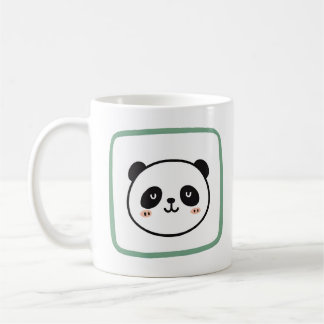 Panda huvud minimalistisk grafisk ikon kaffemugg