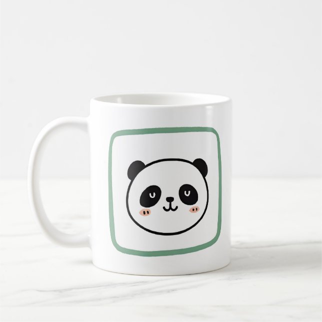 Panda huvud minimalistisk grafisk ikon kaffemugg (Vänster)