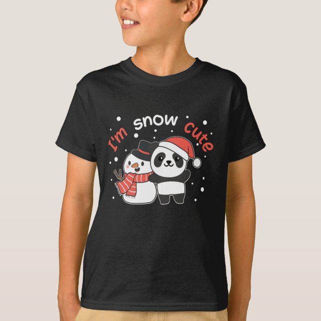 Panda I är Snö Cute Snögubbe Snö Pun T Shirt (Framsida)