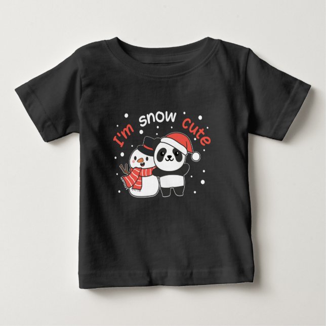 Panda I är Snö Cute Snögubbe Snö Pun T Shirt (Framsida)