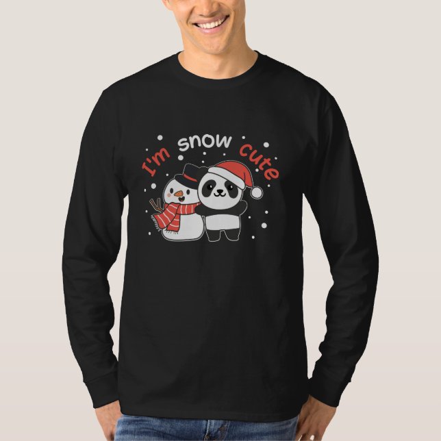 Panda I är Snö Cute Snögubbe Snö Pun T Shirt (Framsida)