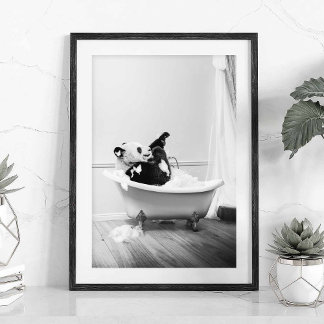 Panda i badkar Affisch