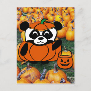 Panda i Djävulen Costume vid Haunted Maj Maze Vykort