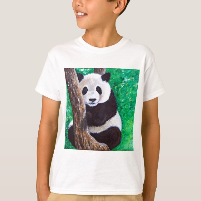 Panda i ett träd målning tee (Framsida)
