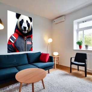 Panda i Firefighter   AI Art Poster