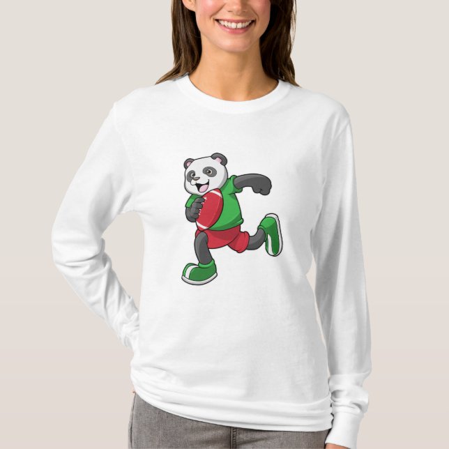 Panda i fotboll med utrustning t shirt (Framsida)