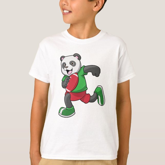 Panda i fotboll med utrustning t shirt (Framsida)