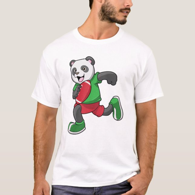 Panda i fotboll med utrustning t shirt (Framsida)
