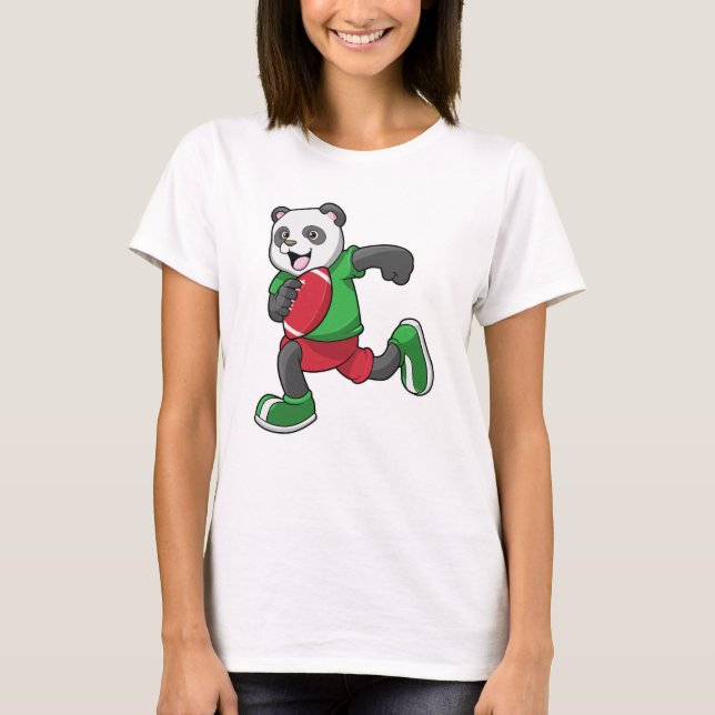 Panda i fotboll med utrustning t shirt (Framsida)