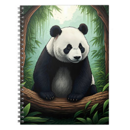 Panda i frodig grönska anteckningsbok