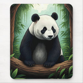 Panda i frodig grönska musmatta