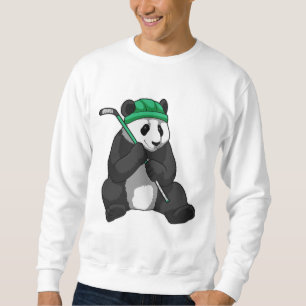 Panda i Ice hockey med ishockeyklubb Lång Ärmad Tröja