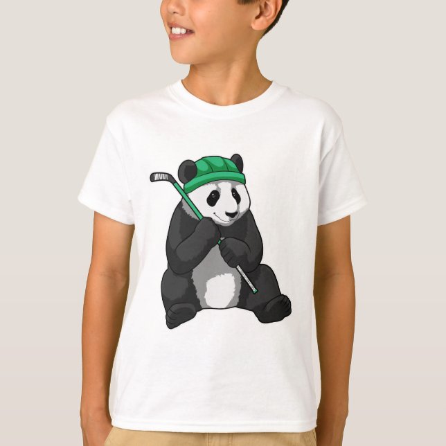 Panda i Ice hockey med ishockeyklubb T Shirt (Framsida)