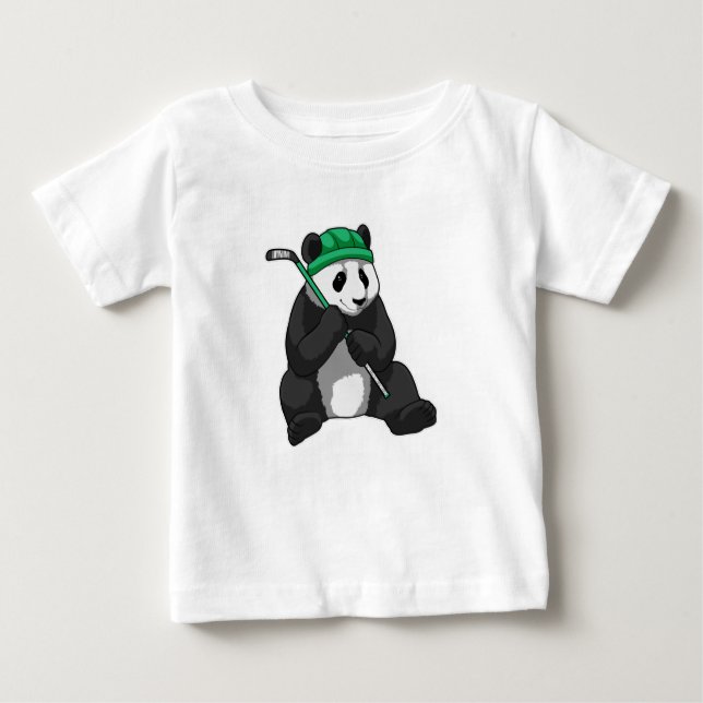 Panda i Ice hockey med ishockeyklubb T Shirt (Framsida)