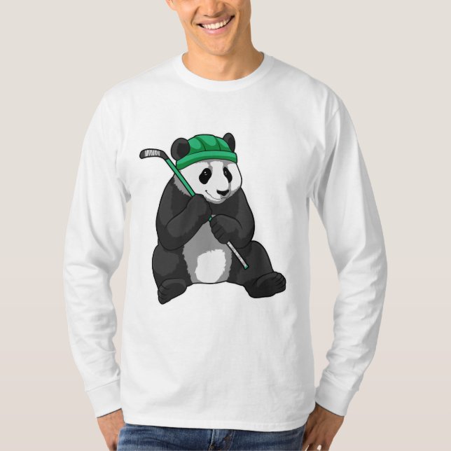 Panda i Ice hockey med ishockeyklubb T Shirt (Framsida)