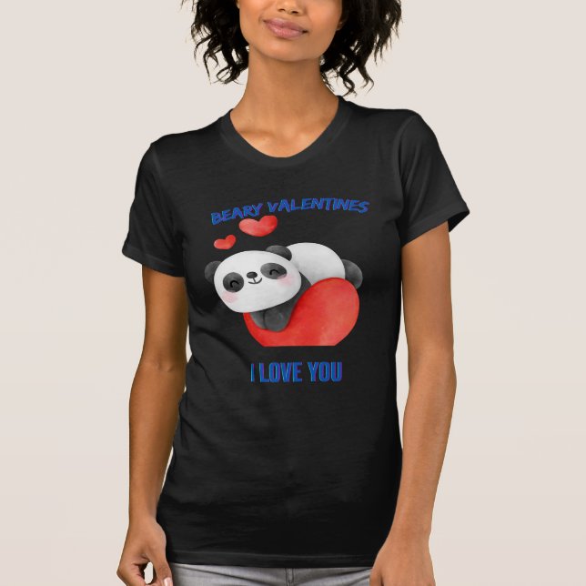 Panda I Kärlek You Valentiness-Girlkompis T Shirt (Framsida)