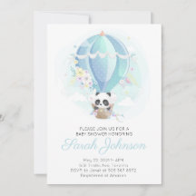 Panda i Luftballong Baby Shower