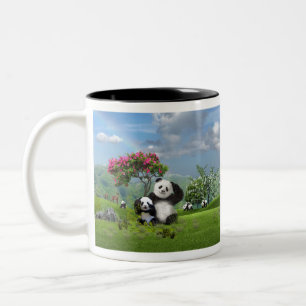 Panda i paradis Två-Tonad mugg
