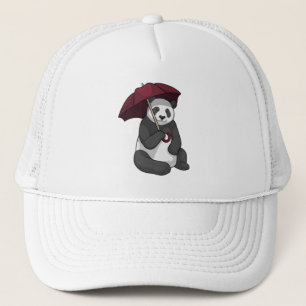 Panda i Rain med Umbrella Keps