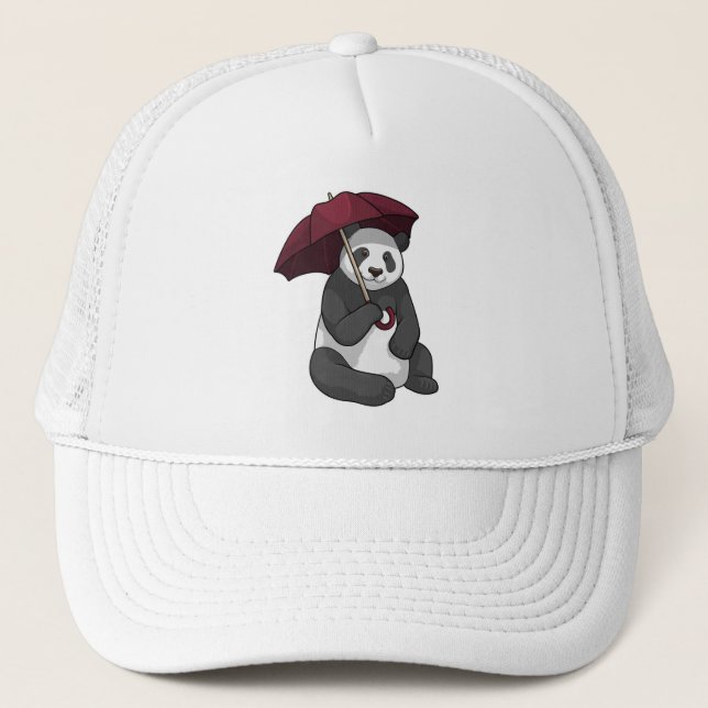Panda i Rain med Umbrella Keps (Framsida)